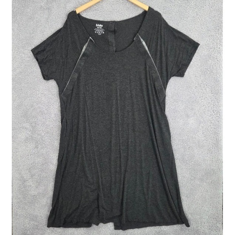 Frida‎ Mom Delivery Nursing Gown Hospital Bag Postpartum Snap Access Gray